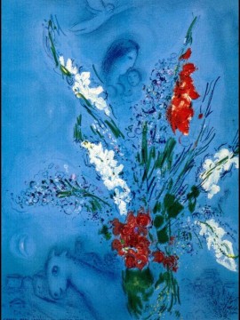 Las Gladiolas contemporáneas de Marc Chagall Pinturas al óleo